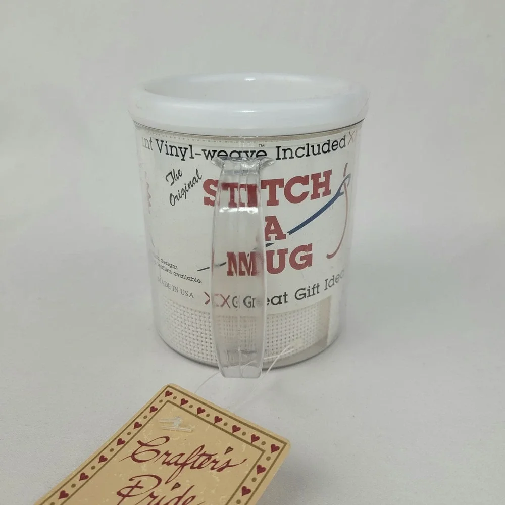 Crafters Pride Stitch-A-Mug DIY Cross Stitch Kit White 14 Count Vinyl